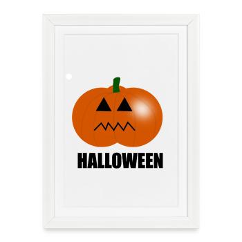 HALLOWEEN. PUMPKIN. HALLOWEEN PUMPKIN - Framed poster (27 × 37 cm) - white - Front