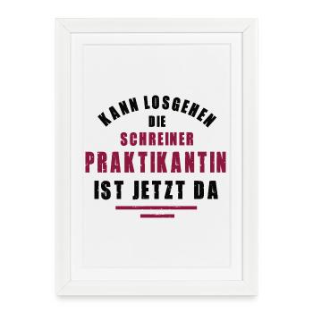 Stagiaire Charpentier Stage Charpenterie - Affiche encadrée (27 × 37 cm) - blanc - Devant