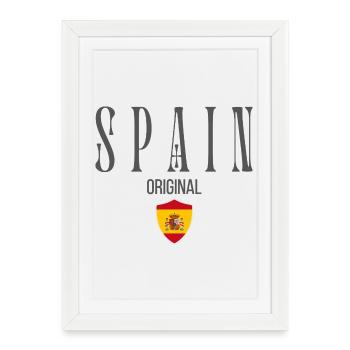 Originaire d’Espagne, né en Espagne - Affiche encadrée (27 × 37 cm) - blanc - Devant