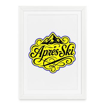 Après-ski Montagnes Alpes - Affiche encadrée (27 × 37 cm) - blanc - Devant