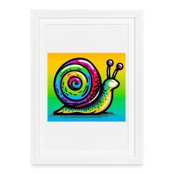 Escargot - Affiche encadrée (27 × 37 cm) - blanc - Devant