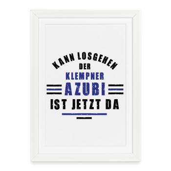 Trainee Plumber Apprenticeship Training Plumber Training - Framed poster (27 × 37 cm) - white - Front
