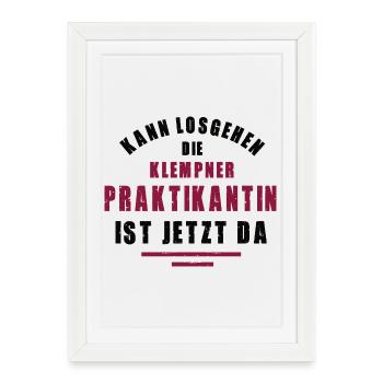 Intern Plumber Internship Plumbing - Framed poster (27 × 37 cm) - white - Front