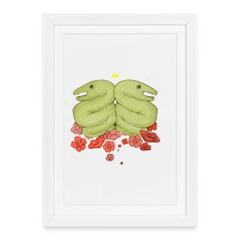 Twin halls in the flower circle - Framed poster (27 × 37 cm) - white - Front