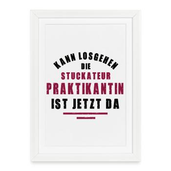 Trainee Plasterer Internship Plastering - Framed poster (27 × 37 cm) - white - Front