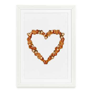 Cœur de noix – motif d’automne naturel - Affiche encadrée (27 × 37 cm) - blanc - Devant