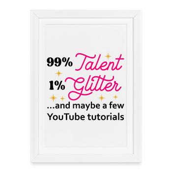 Talent Glitter Étoiles Script - Affiche encadrée (27 × 37 cm) - blanc - Devant