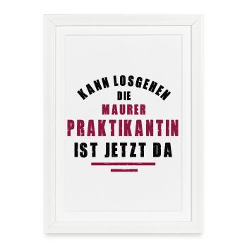 Stagiaire Maçon Stage Maçonnerie - Affiche encadrée (27 × 37 cm) - blanc - Devant