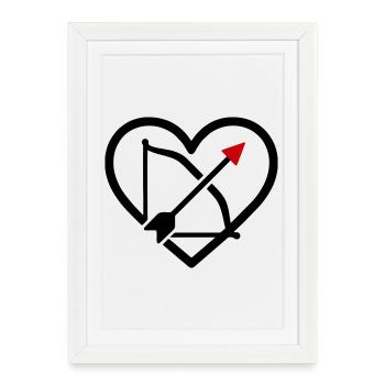 Tir à l’arc Coeur Archer Arrow Sports - Affiche encadrée (27 × 37 cm) - blanc - Devant