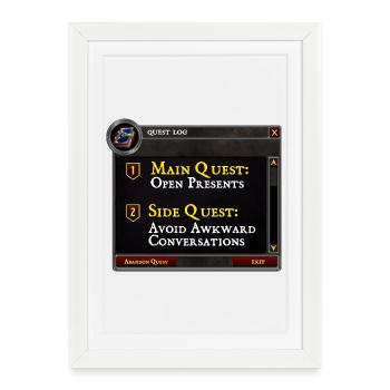 Quête principale Ouvrir Présente Quête secondaire Éviter - Affiche encadrée (27 × 37 cm) - blanc - Devant