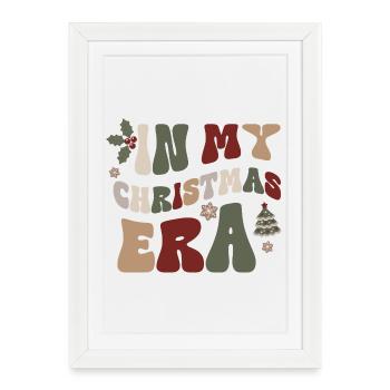Cadeau de Noël à mon époque de Noël - Affiche encadrée (27 × 37 cm) - blanc - Devant