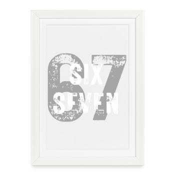 Six Sept, 6 7 argot - Affiche encadrée (27 × 37 cm) - blanc - Devant