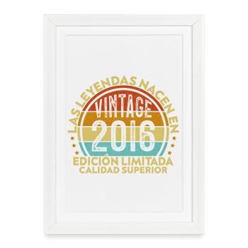 10th Birthday 10th Birthday Vintage 2016 - Framed poster (27 × 37 cm) - white - Front