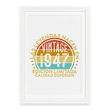 1947 Vintage Retro Birthday Gift - Framed poster (27 × 37 cm) - white - Front