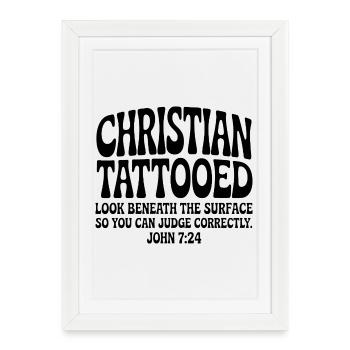 Christian Tattooed - Affiche encadrée (27 × 37 cm) - blanc - Devant