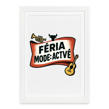 Féria mode : activé - Affiche encadrée (27 × 37 cm) - blanc - Devant