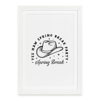 Fête de vacances de printemps, thème de cowboy country - Affiche encadrée (27 × 37 cm) - blanc - Devant