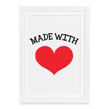 Made with Love - bébé - cadeau de naissance - Affiche encadrée (27 × 37 cm) - blanc - Devant