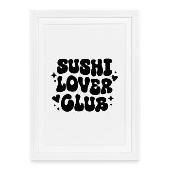 Club des amateurs de sushi cuisine japonaise drôle - Affiche encadrée (27 × 37 cm) - blanc - Devant