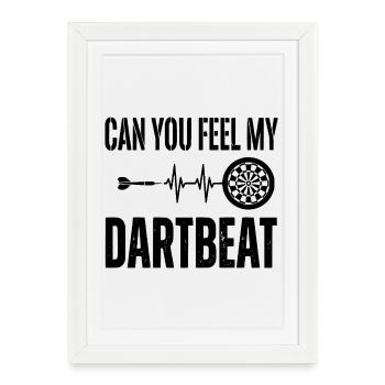 Mug, t-shirt et chaussettes Darts Heartbeat « Dartbeat » - Affiche encadrée (27 × 37 cm) - blanc - Devant