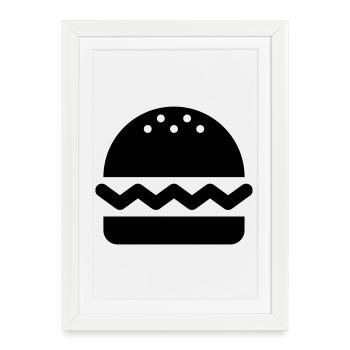 Hamburgers, burgers - Affiche encadrée (27 × 37 cm) - blanc - Devant
