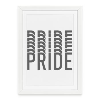 Monogramme Pride en nuances de gris - Affiche encadrée (27 × 37 cm) - blanc - Devant