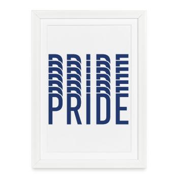Blue Pride Geometric Pattern - Framed poster (27 × 37 cm) - white - Front