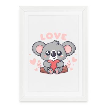 Koala Heart Sweet Love - Framed poster (27 × 37 cm) - white - Front