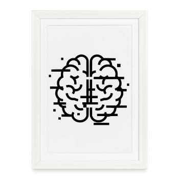 Technologie IA du cerveau numérique - Affiche encadrée (27 × 37 cm) - blanc - Devant