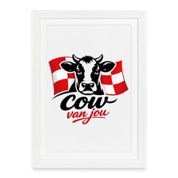 vache de ta part - Affiche encadrée (27 × 37 cm) - blanc - Devant