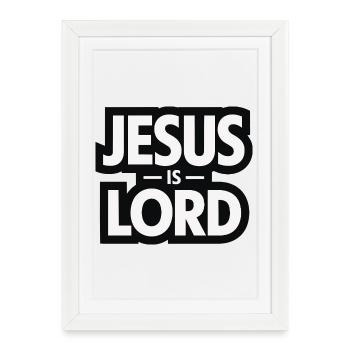 Jesus Is Lord - Christian Typo Design - Framed poster (27 × 37 cm) - white - Front