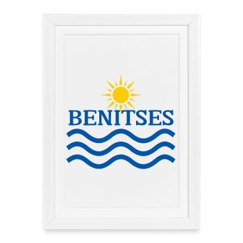 Benitses Sun and Ocean Waves  - Framed poster (27 × 37 cm) - white - Front
