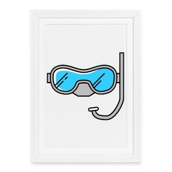 Diving goggles - Framed poster (27 × 37 cm) - white - Front