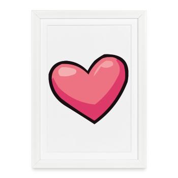 Illusion du Cœur Rose - Affiche encadrée (27 × 37 cm) - blanc - Devant