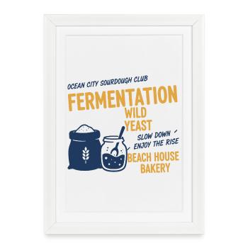 Pot de levain pâtissier Baker Pain Levain - Affiche encadrée (27 × 37 cm) - blanc - Devant