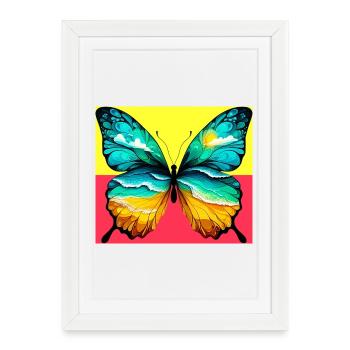 butterfly - Framed poster (27 × 37 cm) - white - Front