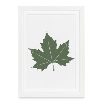 Green Maple Leaf - Framed poster (27 × 37 cm) - white - Front
