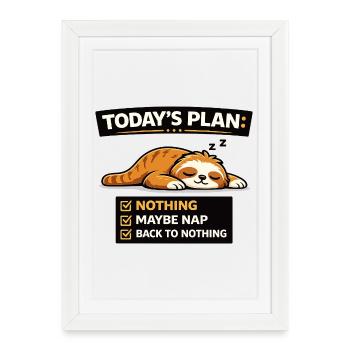 Today Plan: Cat Nap Checklist - Framed poster (27 × 37 cm) - white - Front