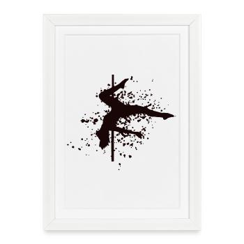 Pole Dance Bar Fitness Femmes Pole Danse - Affiche encadrée (27 × 37 cm) - blanc - Devant