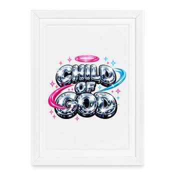 Child of God Streetwear - Framed poster (27 × 37 cm) - white - Front