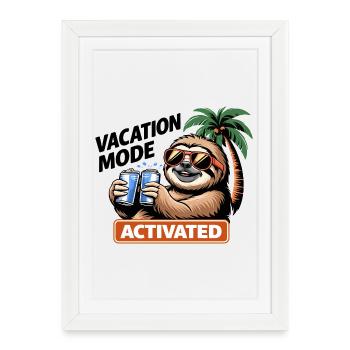 Activated Sloth Beach Party - Framed poster (27 × 37 cm) - white - Front