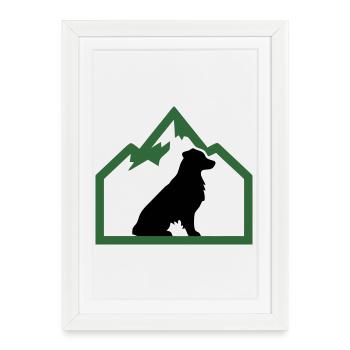 Dog Mountains Outdoor Crest - Framed poster (27 × 37 cm) - white - Front