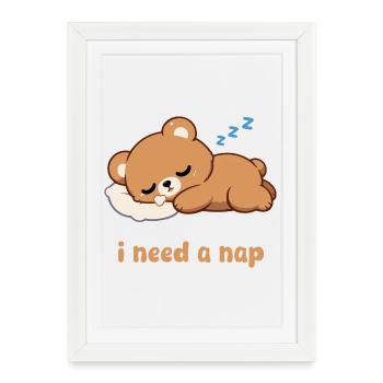 Sleeping Bear Motif - Framed poster (27 × 37 cm) - white - Front
