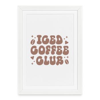 Esthétique club latte au café glacé - Affiche encadrée (27 × 37 cm) - blanc - Devant