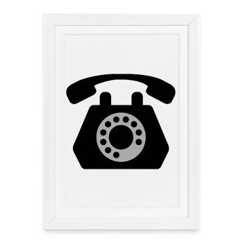 téléphone - Affiche encadrée (27 × 37 cm) - blanc - Devant