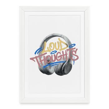 Loud Thoughts Graffiti - Framed poster (27 × 37 cm) - white - Front