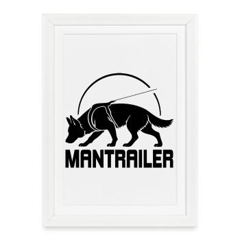 Berger allemand MANTRAILER Chiens de recherche Chiens - Affiche encadrée (27 × 37 cm) - blanc - Devant