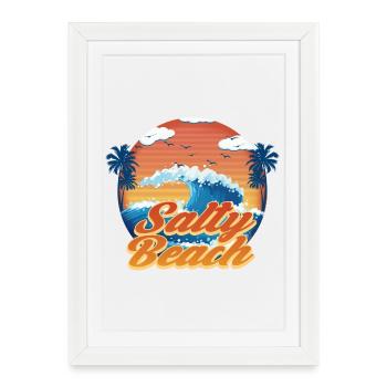 Salty Beach - Framed poster (27 × 37 cm) - white - Front