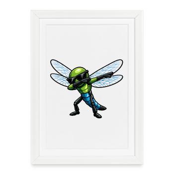 Dab de la Libellule - Affiche encadrée (27 × 37 cm) - blanc - Devant