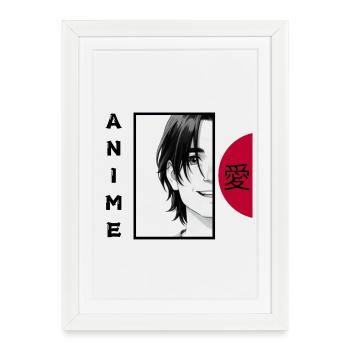 Anime Lover BLACK - Framed poster (27 × 37 cm) - white - Front